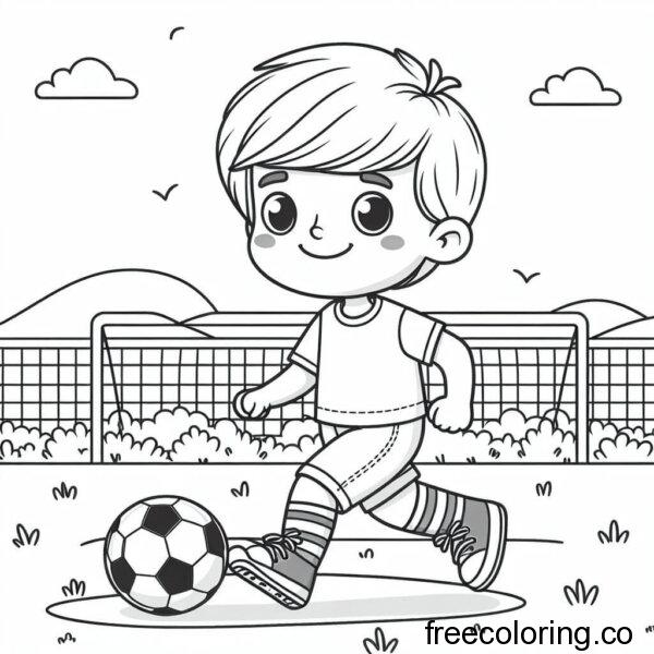 boy playing football coloring page (1)