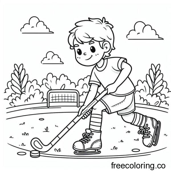 boy playing hockey coloring page (6)