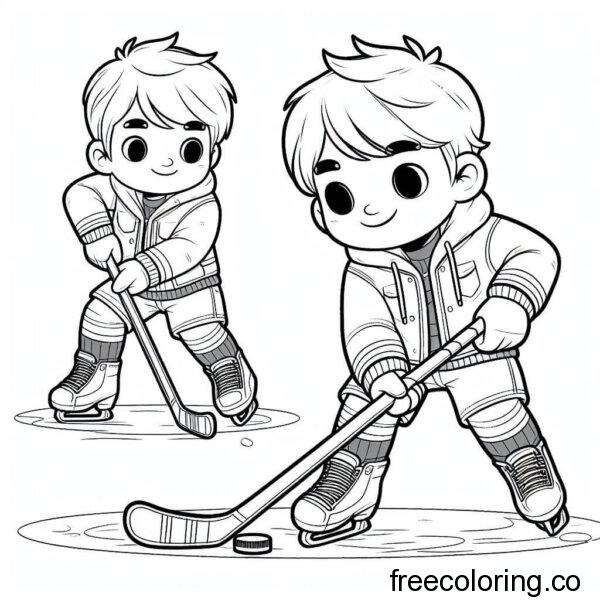 boy playing ice hockey coloring page (5)