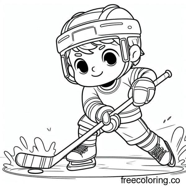 boy playing ice hockey coloring page (7)