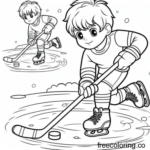 boy playing ice hockey coloring page (8)