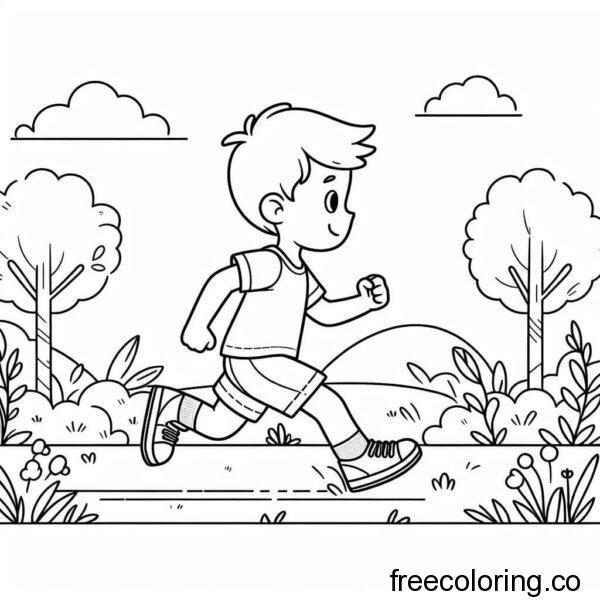 boy running coloring page (1)