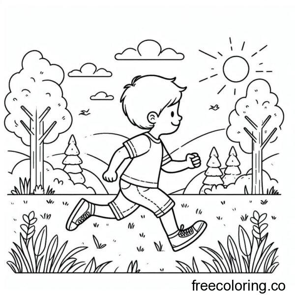 boy running coloring page (2)