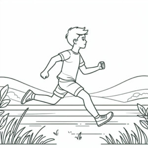 boy running coloring page (3)