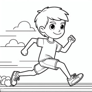 boy running outdoors coloring page (1)
