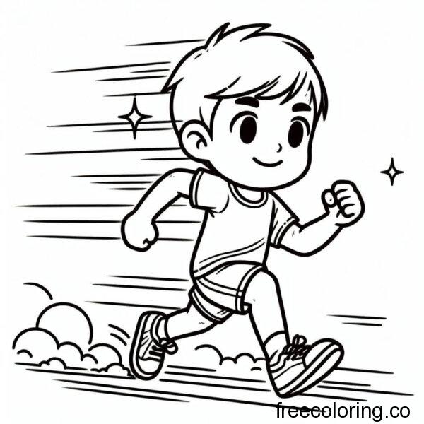 boy running outdoors coloring page (3)