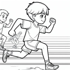 boy running outdoors coloring page (4)