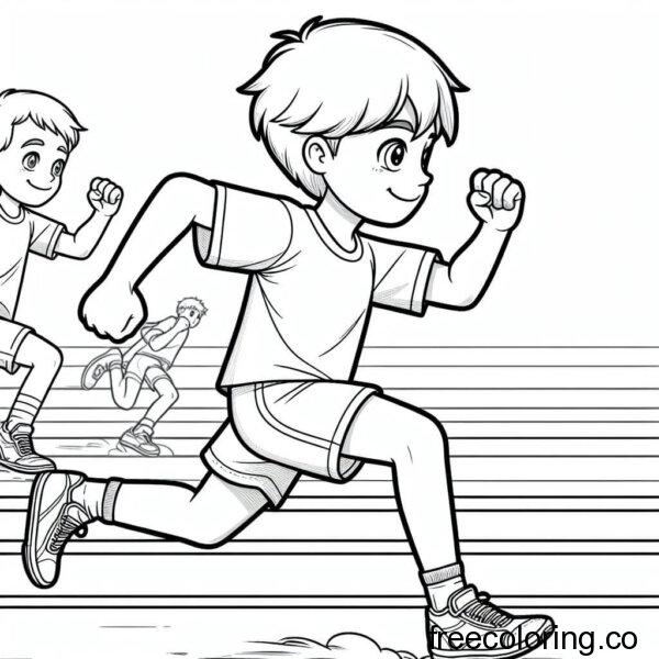 boy running outdoors coloring page (4)